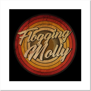 arjunthemaniac,circle retro faded Flogging Molly Posters and Art